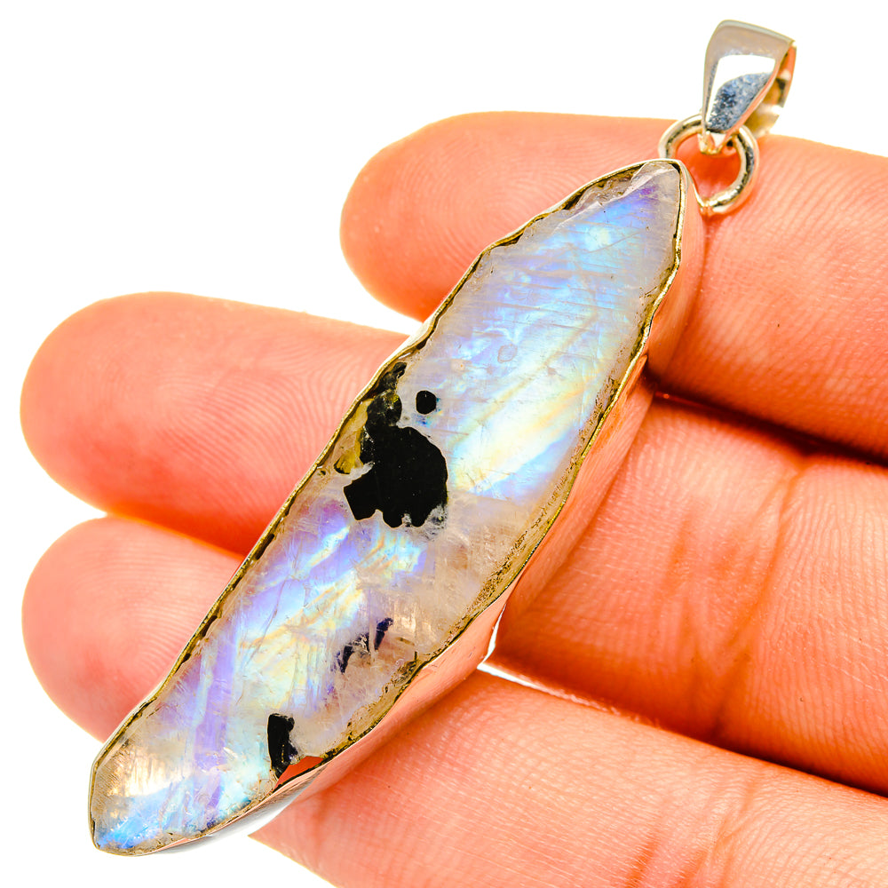 Rainbow Moonstone Pendants handcrafted by Anasilvercos - PD4957
