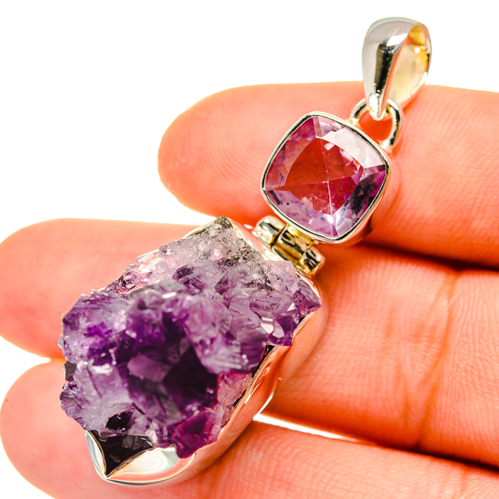 Amethyst Crystal Pendants handcrafted by Anasilvercos - PD4967