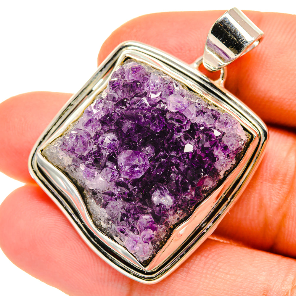 Amethyst Crystal Pendants handcrafted by Anasilvercos - PD4969