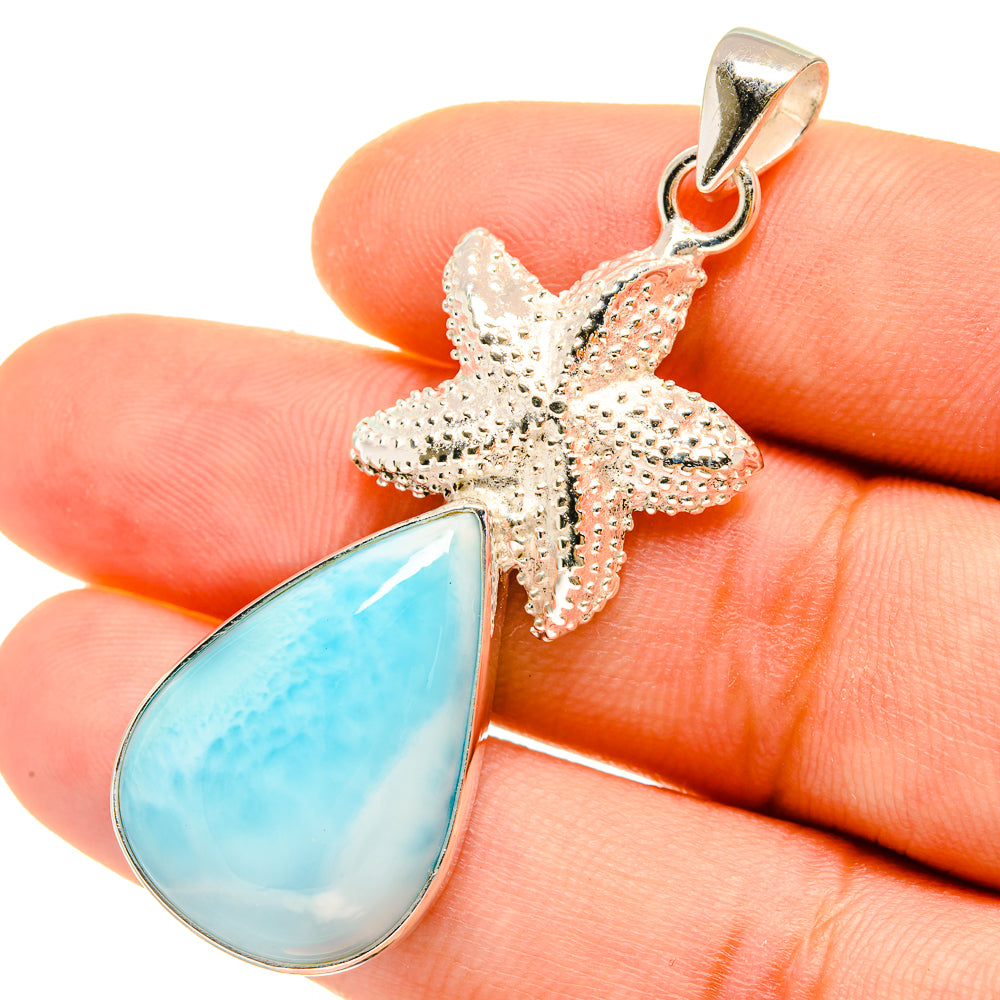 Larimar Starfish Pendants handcrafted by Anasilvercos - PD4987