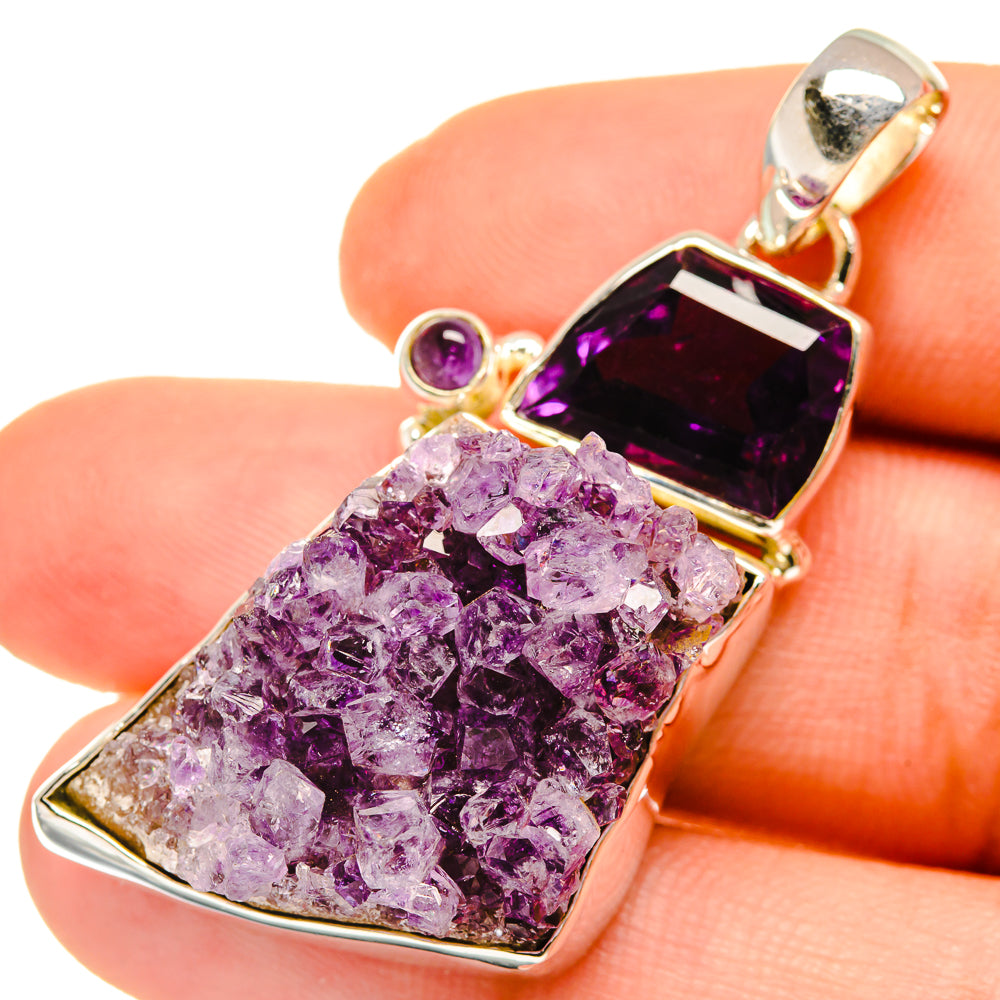 Amethyst Crystal Pendants handcrafted by Anasilvercos - PD5011