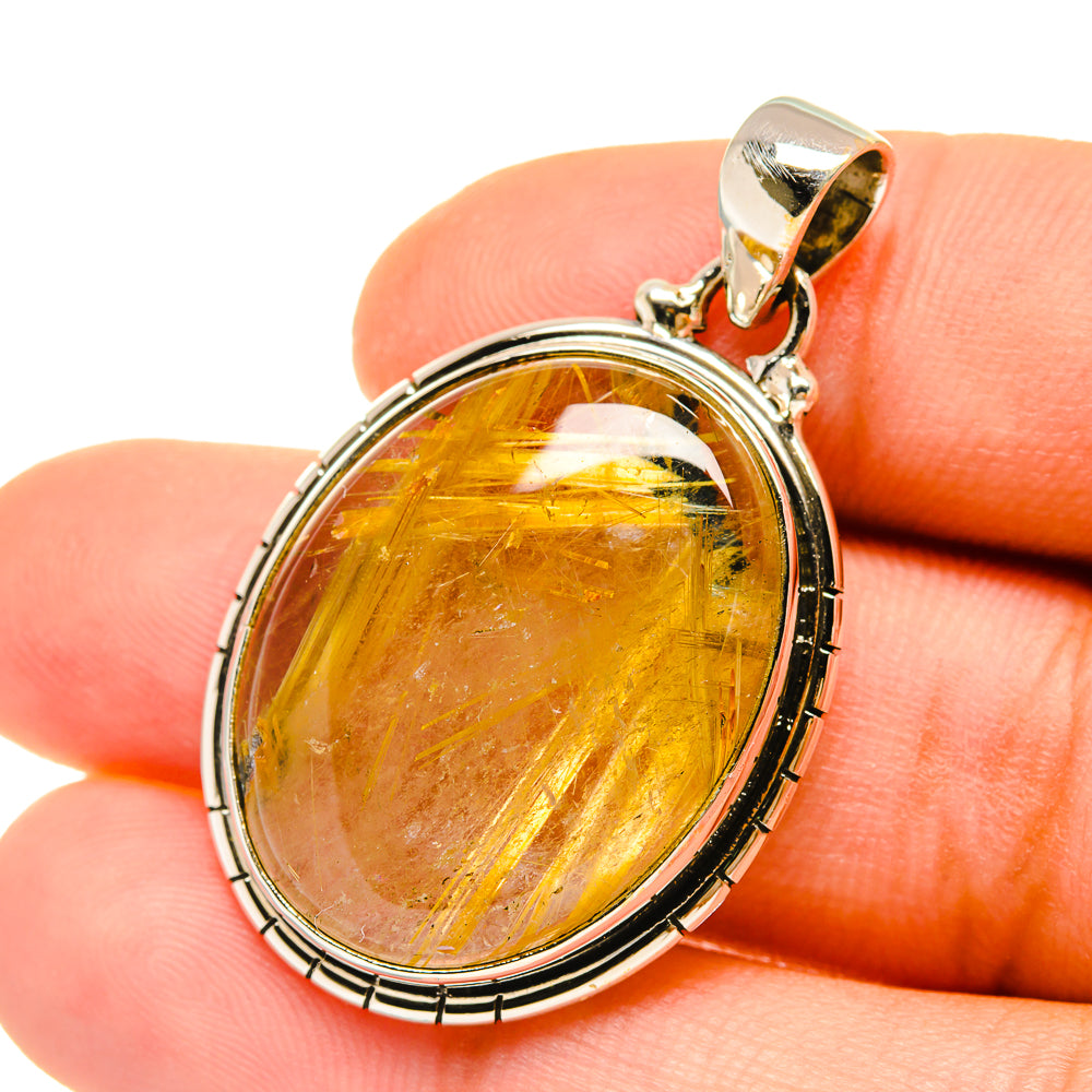 Rutilated Quartz Pendants handcrafted by Anasilvercos - PD5013