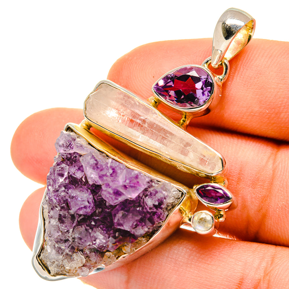Amethyst Crystal Pendants handcrafted by Anasilvercos - PD5023