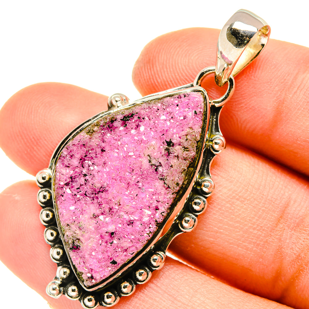 Cobalto Calcite Druzy Pendants handcrafted by Anasilvercos - PD5040