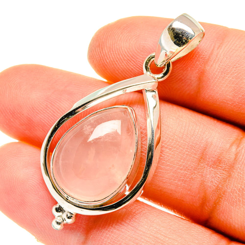 Rose Quartz Pendants handcrafted by Anasilvercos - PD5061