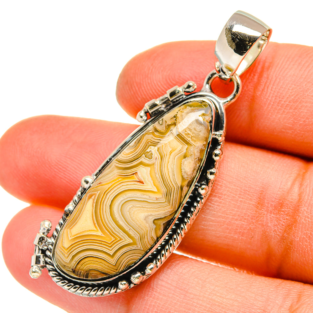 Laguna Lace Agate Pendants handcrafted by Anasilvercos - PD5069