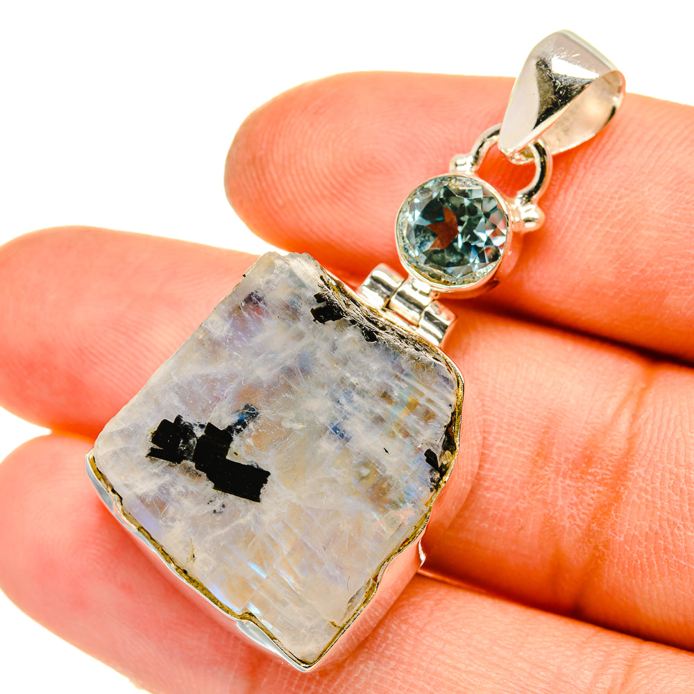 Rainbow Moonstone Pendants handcrafted by Anasilvercos - PD5076