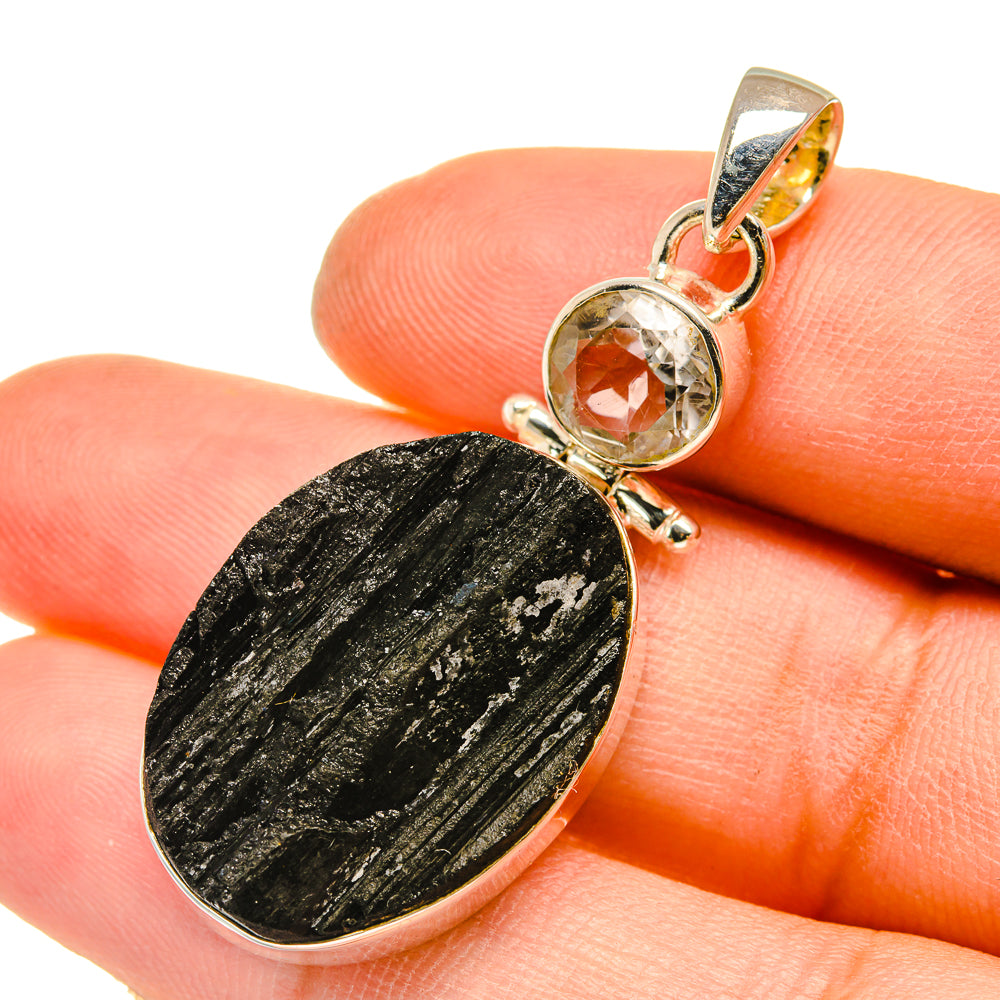 Black Tourmaline Pendants handcrafted by Anasilvercos - PD5112
