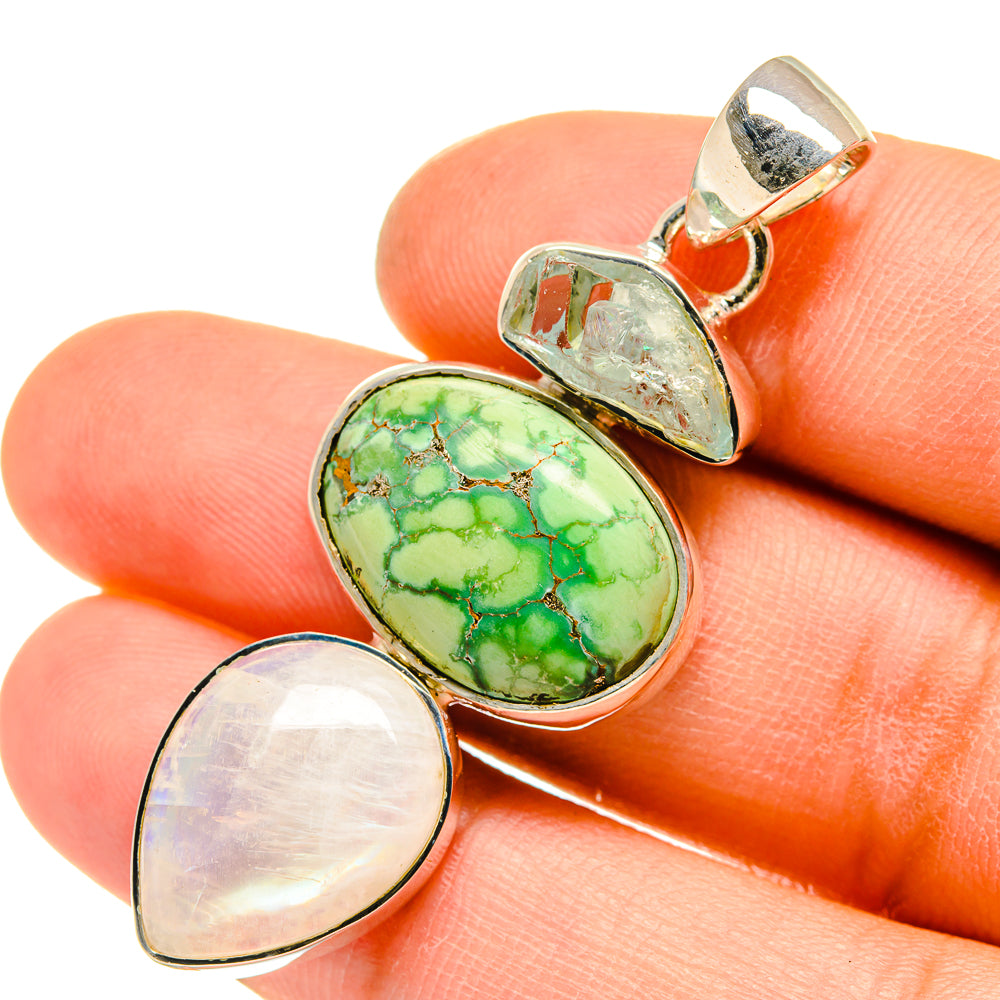 Tibetan Turquoise Pendants handcrafted by Anasilvercos - PD5116