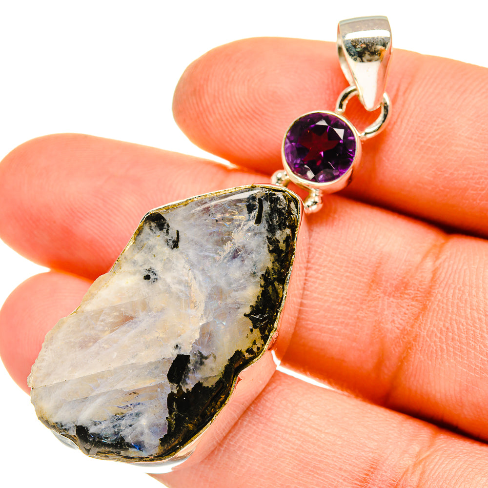 Rainbow Moonstone Pendants handcrafted by Anasilvercos - PD5128