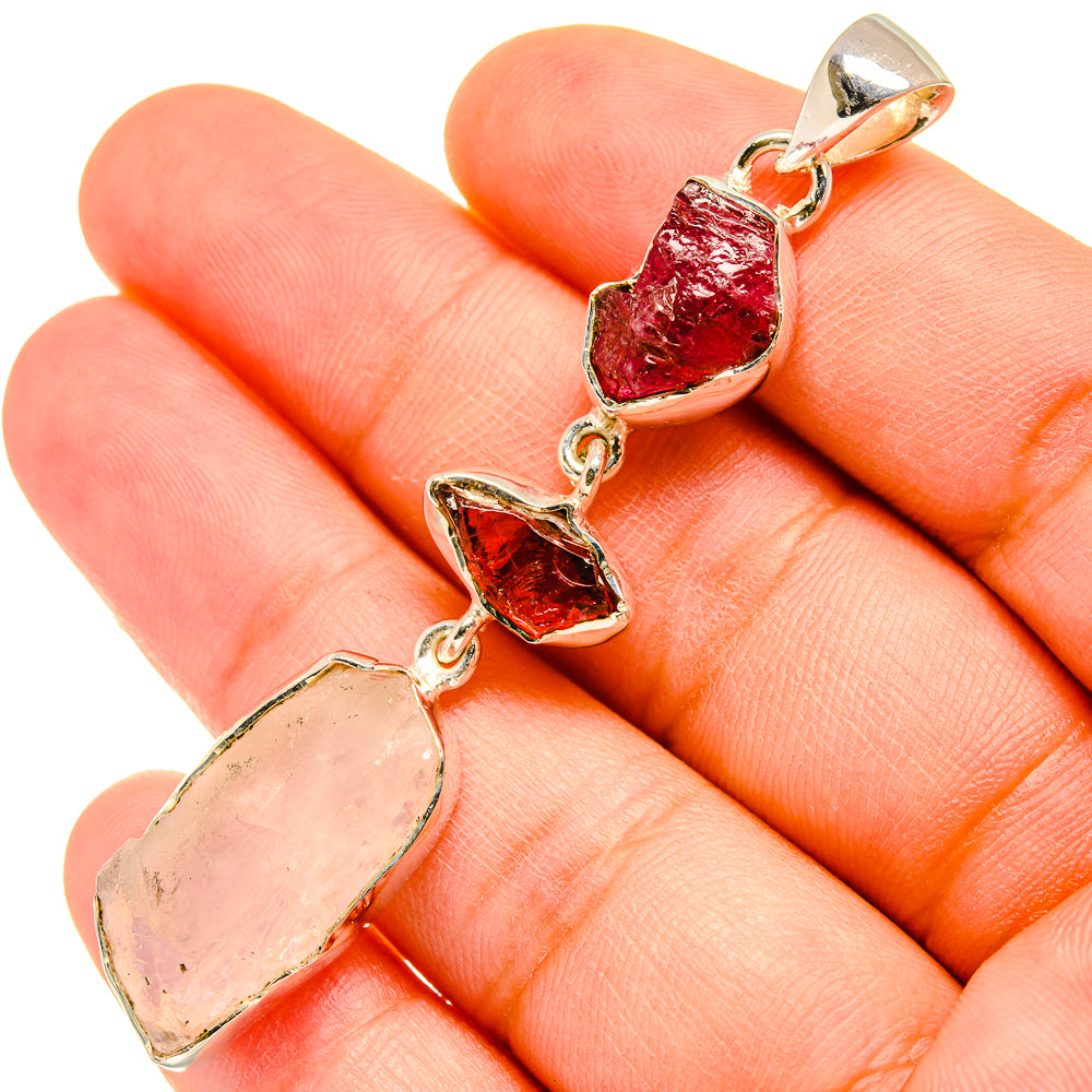 Rose Quartz Pendants handcrafted by Anasilvercos - PD5152