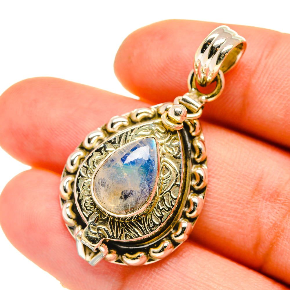 Rainbow Moonstone Pendants handcrafted by Anasilvercos - PD5162