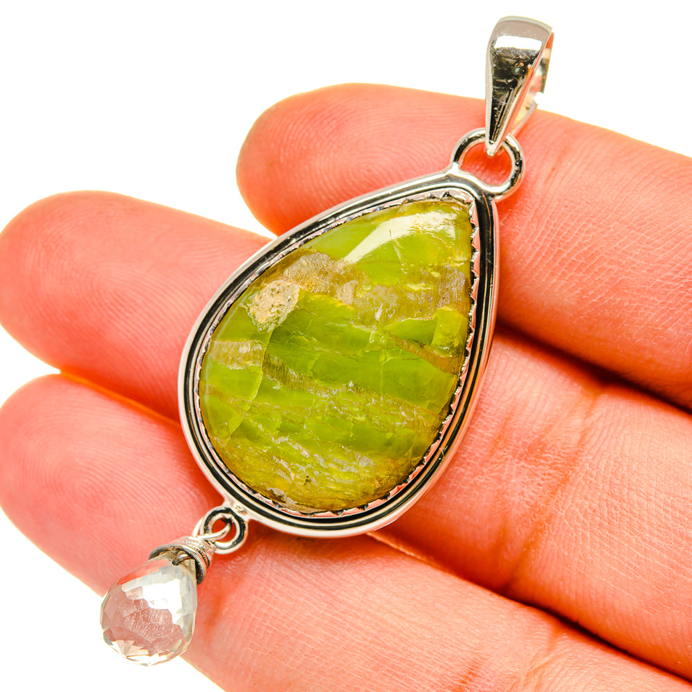 Australian Green Opal Pendants handcrafted by Anasilvercos - PD5171