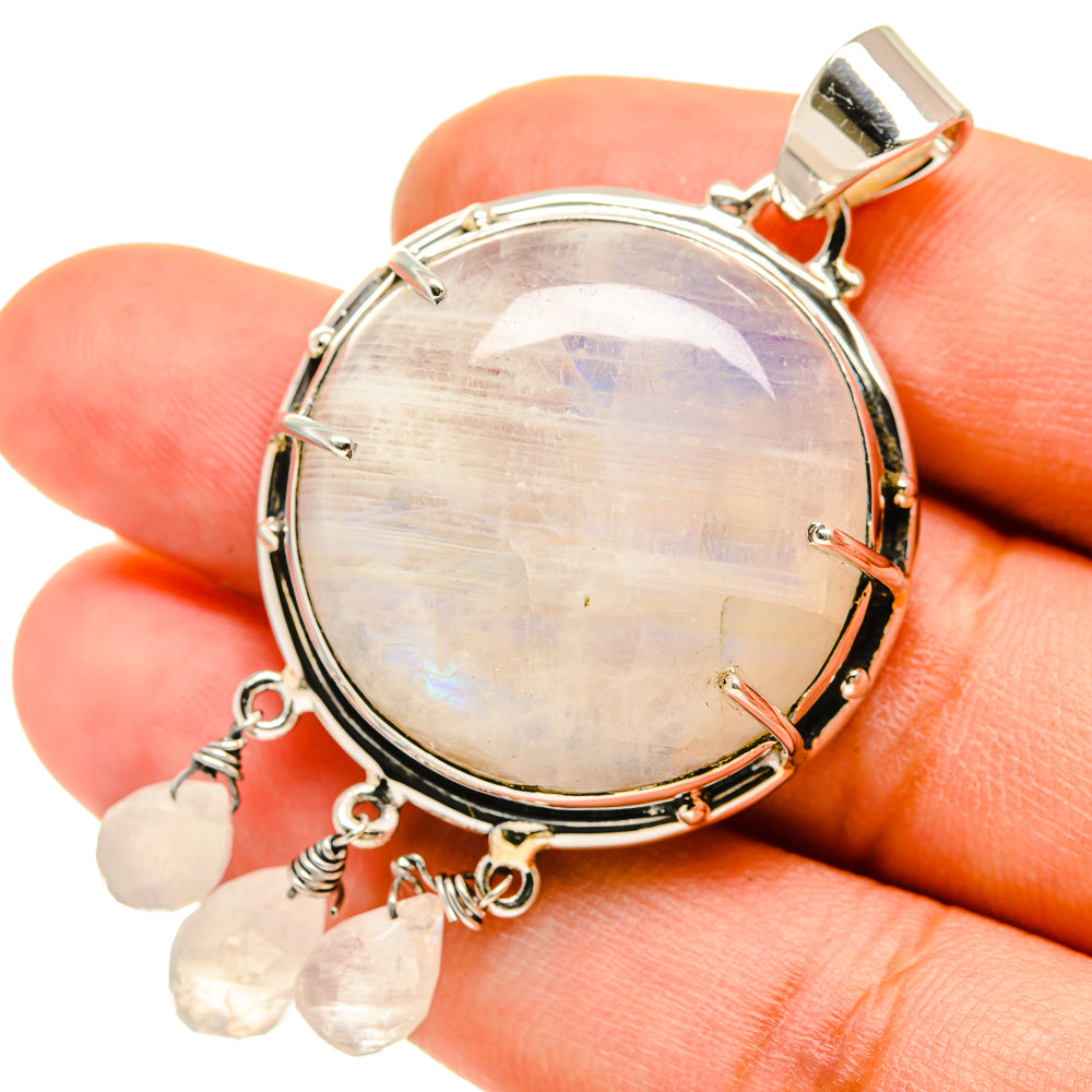 Rainbow Moonstone Pendants handcrafted by Anasilvercos - PD5206