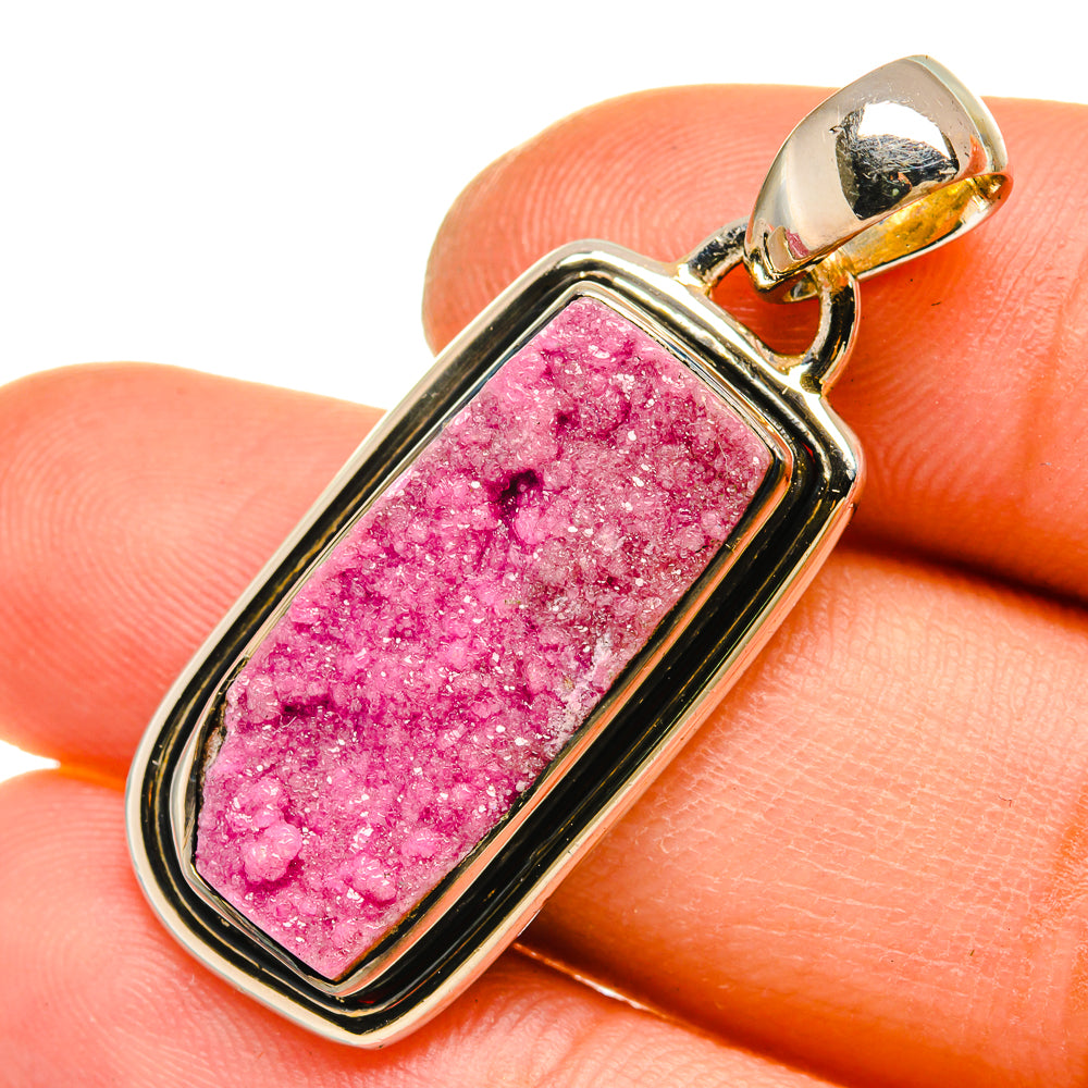 Cobalto Calcite Druzy Pendants handcrafted by Anasilvercos - PD5219