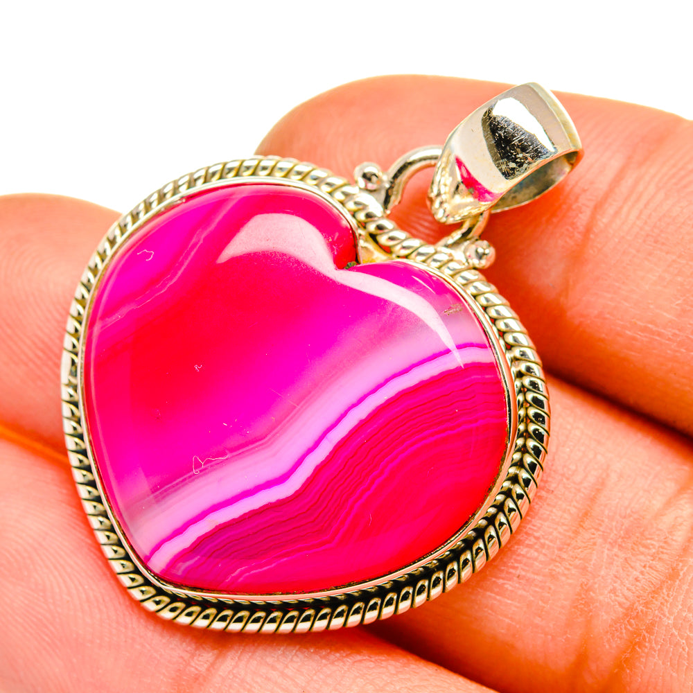 Pink Botswana Agate Pendants handcrafted by Anasilvercos - PD5227