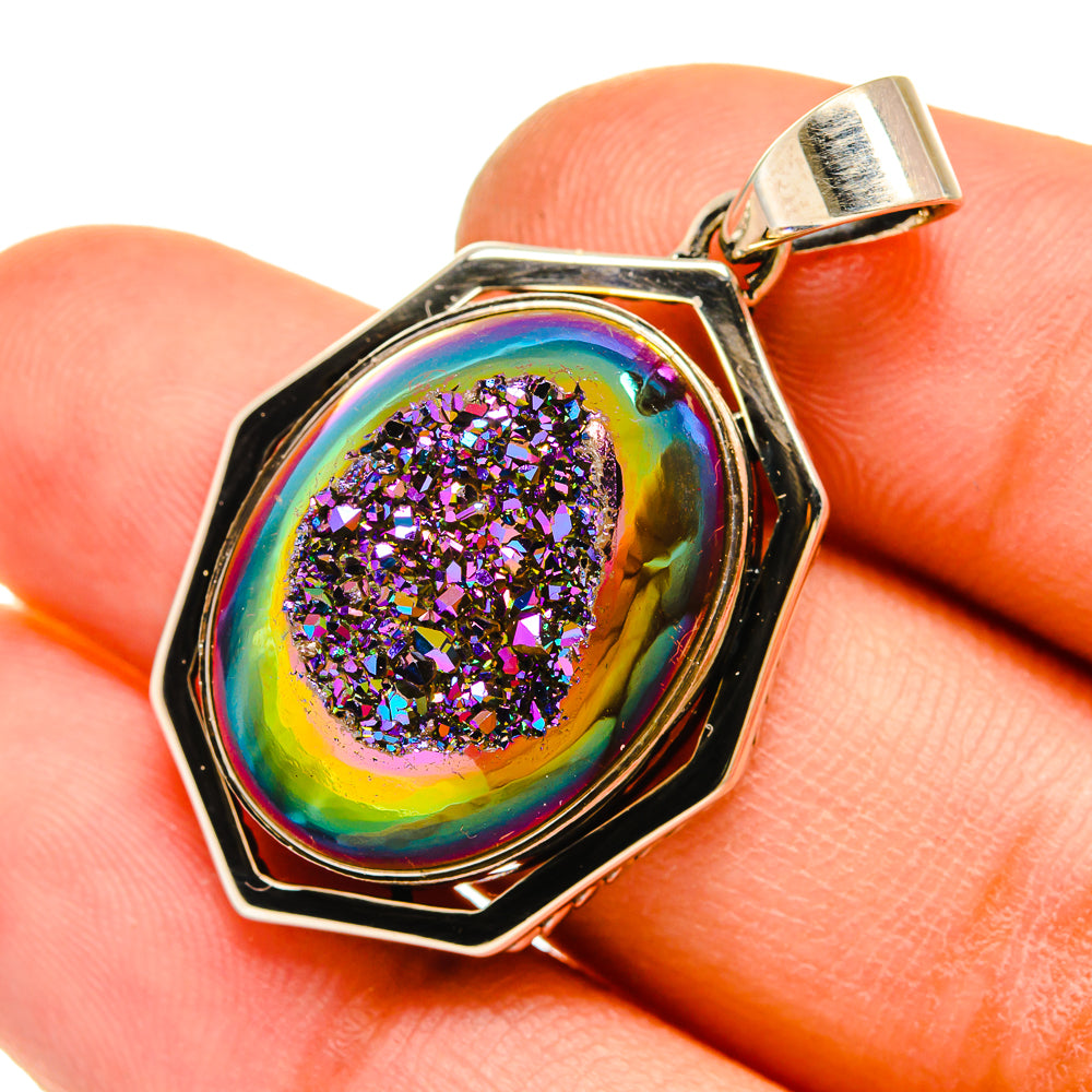 Titanium Druzy Pendants handcrafted by Anasilvercos - PD5236