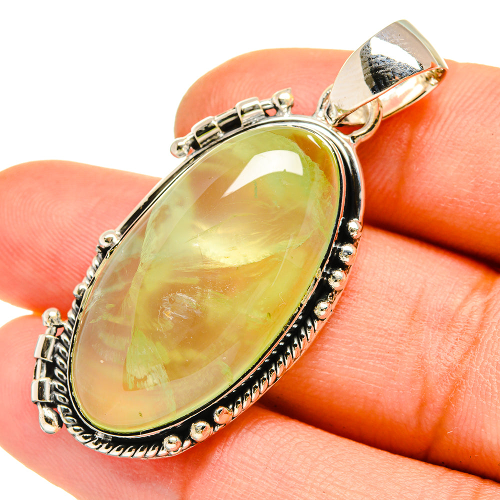 Prehnite Pendants handcrafted by Anasilvercos - PD5248