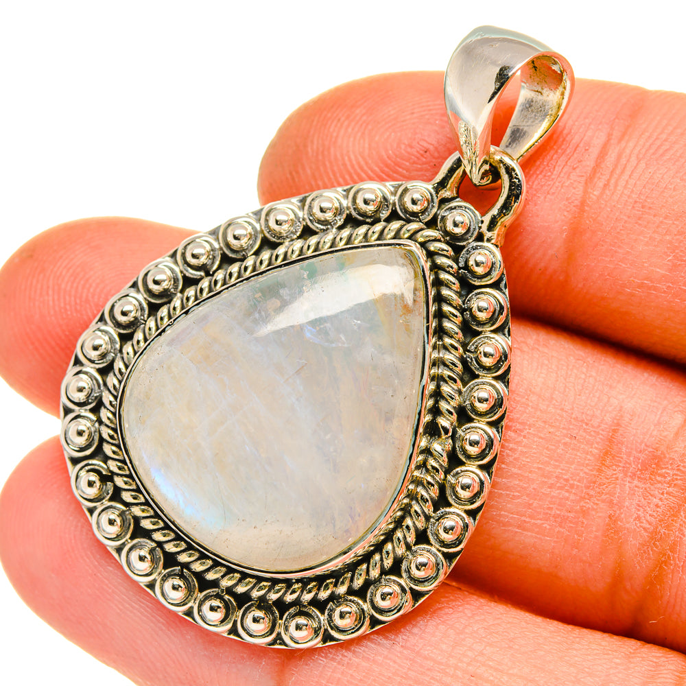 Rainbow Moonstone Pendants handcrafted by Anasilvercos - PD5251