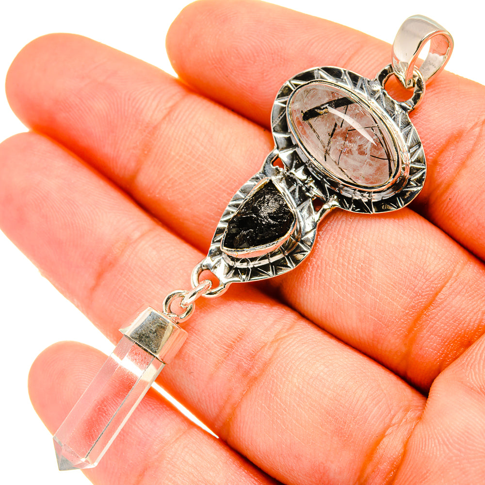 Tourmalinated Quartz Pendants handcrafted by Anasilvercos - PD5314