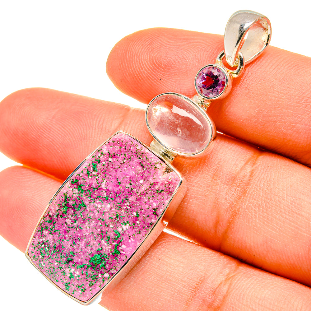 Cobalto Calcite Druzy Pendants handcrafted by Anasilvercos - PD5316