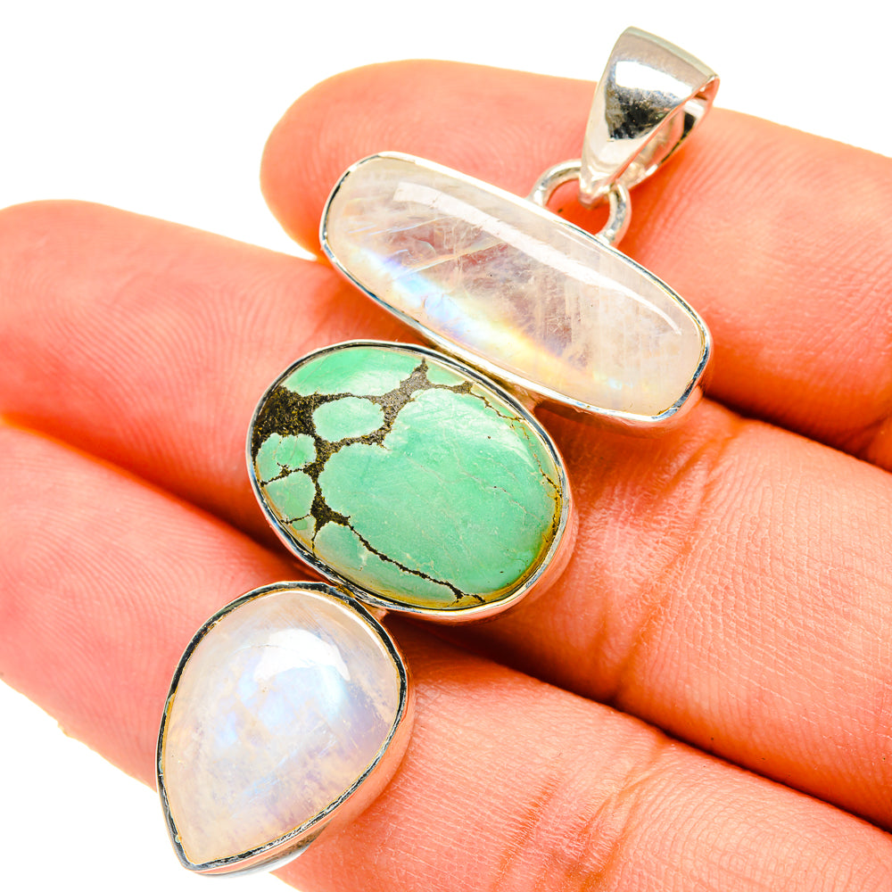 Tibetan Turquoise Pendants handcrafted by Anasilvercos - PD5328