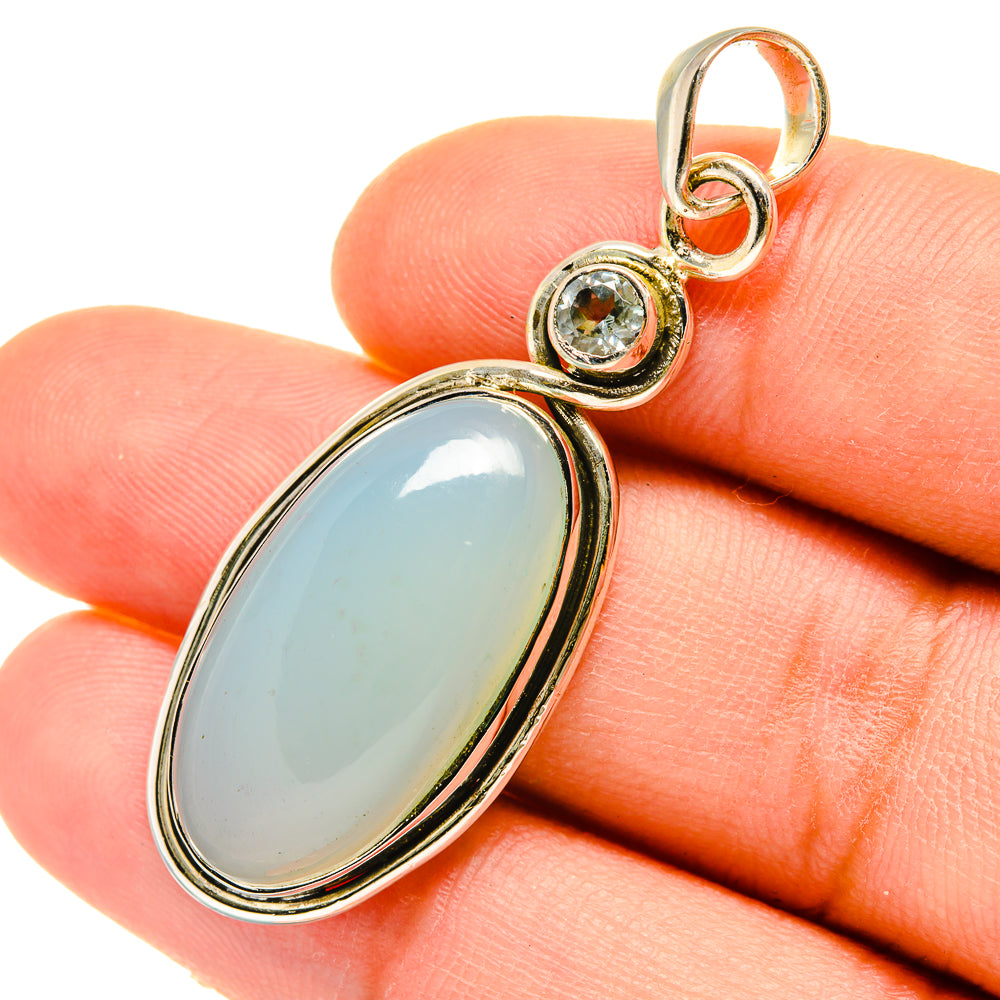Aqua Chalcedony Pendants handcrafted by Anasilvercos - PD5348