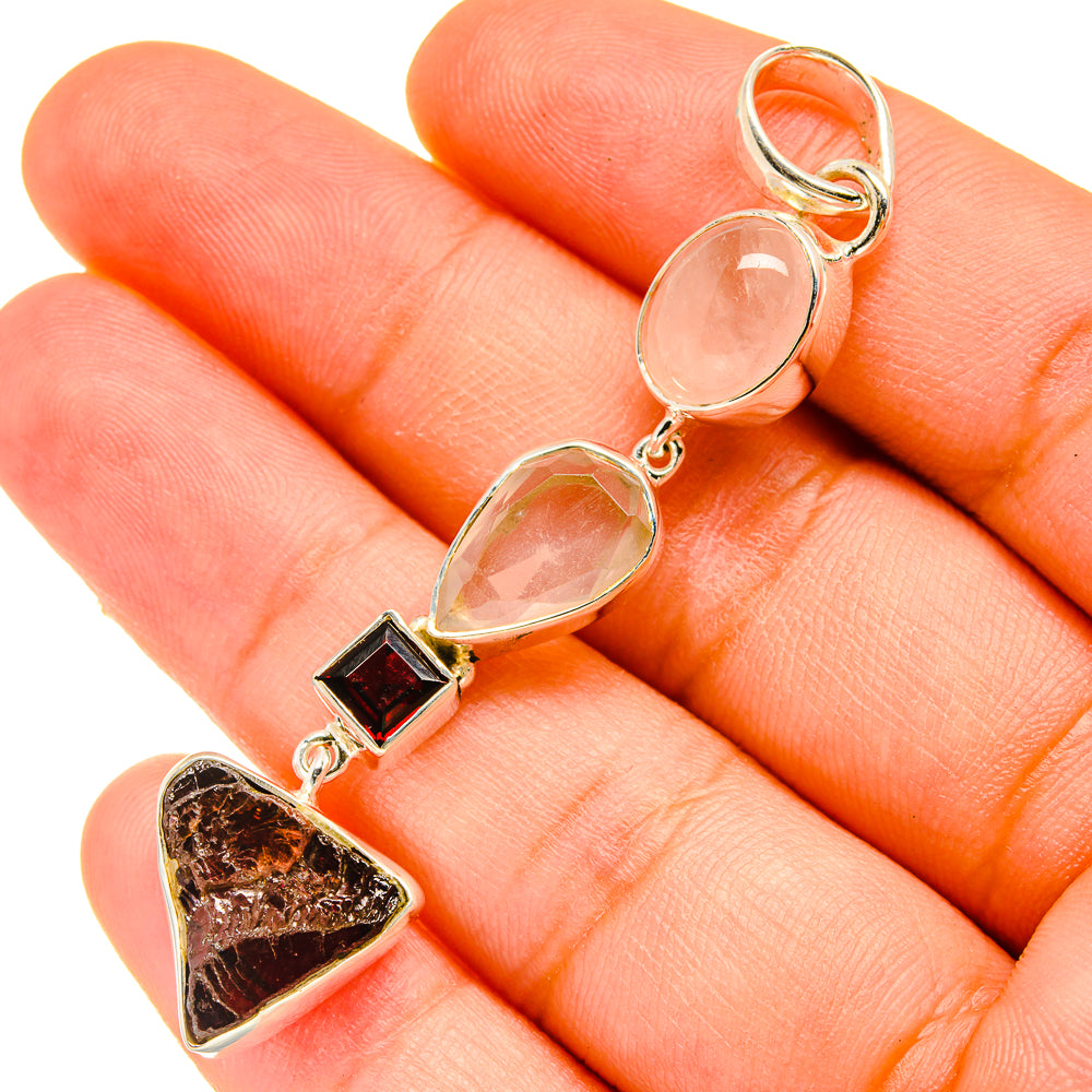 Rose Quartz Pendants handcrafted by Anasilvercos - PD5356