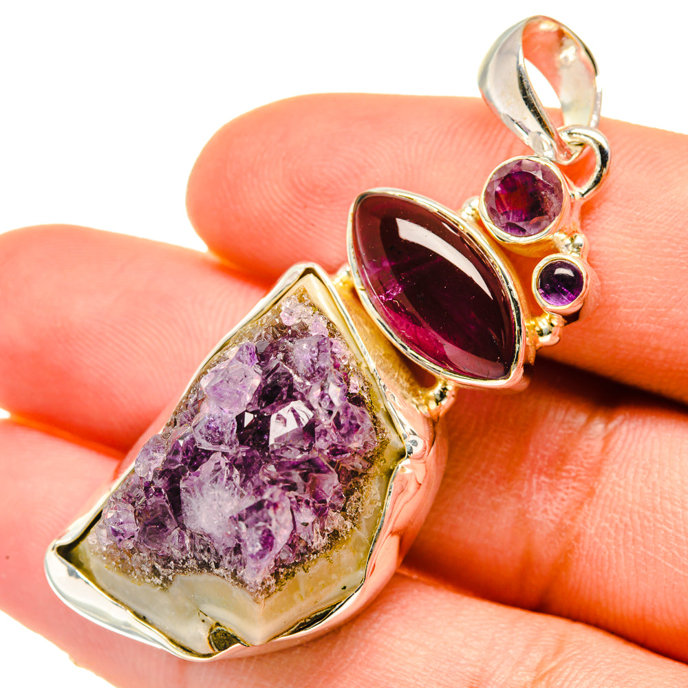 Amethyst Crystal Pendants handcrafted by Anasilvercos - PD5366