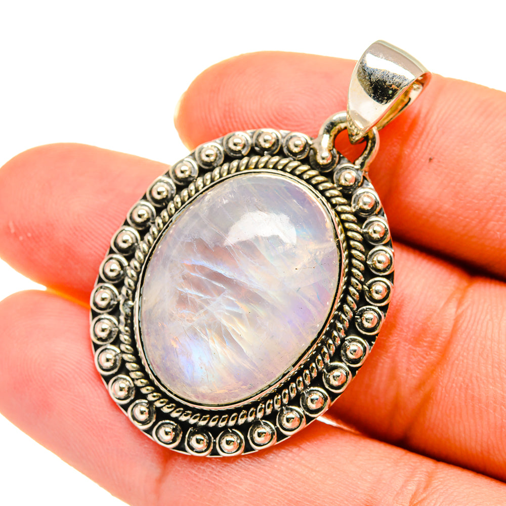 Rainbow Moonstone Pendants handcrafted by Anasilvercos - PD5367