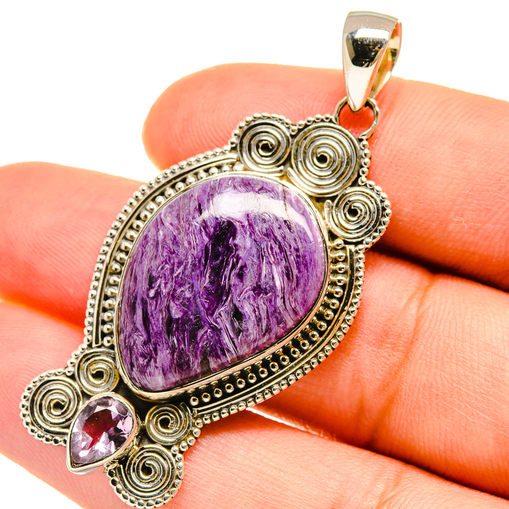 Charoite Pendants handcrafted by Anasilvercos - PD5393