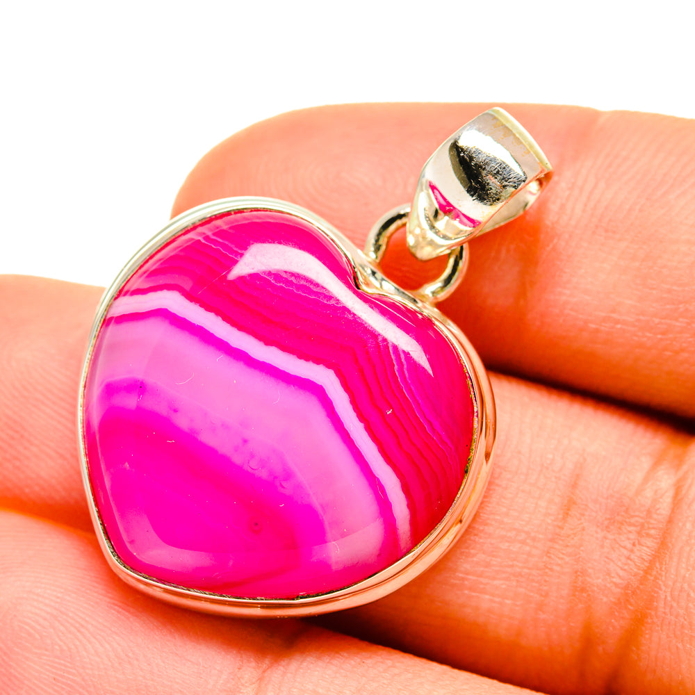 Pink Botswana Agate Pendants handcrafted by Anasilvercos - PD5395