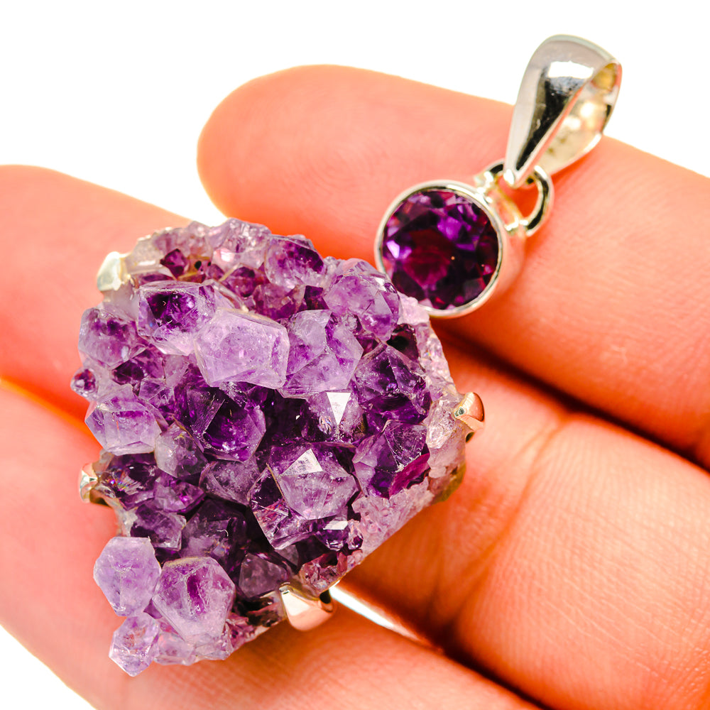 Amethyst Crystal Pendants handcrafted by Anasilvercos - PD5415