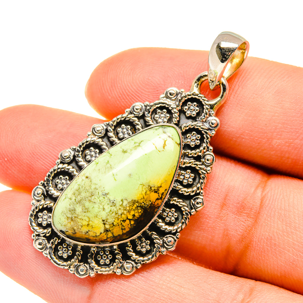 Lemon Chrysoprase Pendants handcrafted by Anasilvercos - PD5429
