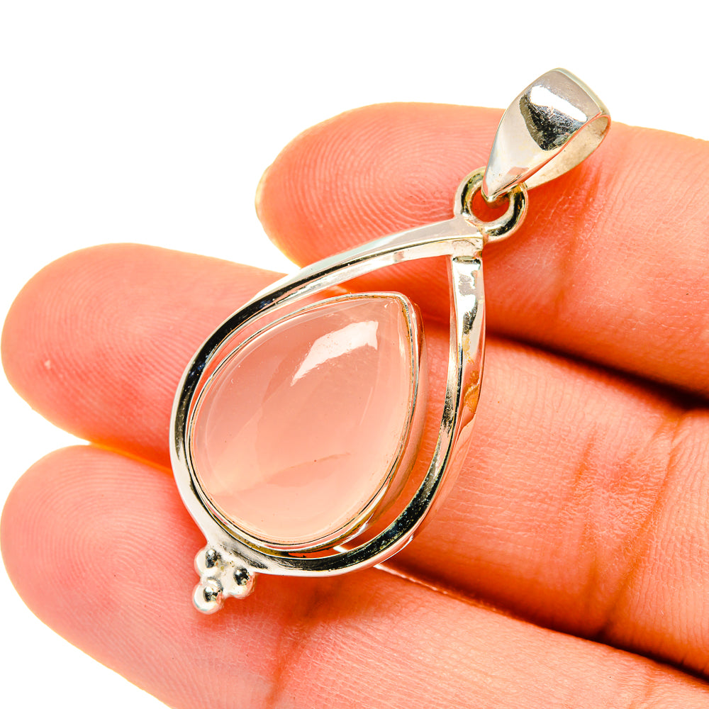 Rose Quartz Pendants handcrafted by Anasilvercos - PD5448