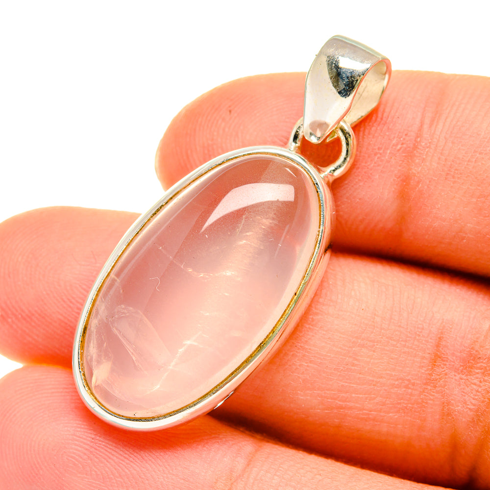Rose Quartz Pendants handcrafted by Anasilvercos - PD5451