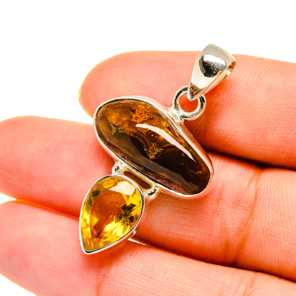 Mexican Fire Agate Pendants handcrafted by Anasilvercos - PD5466