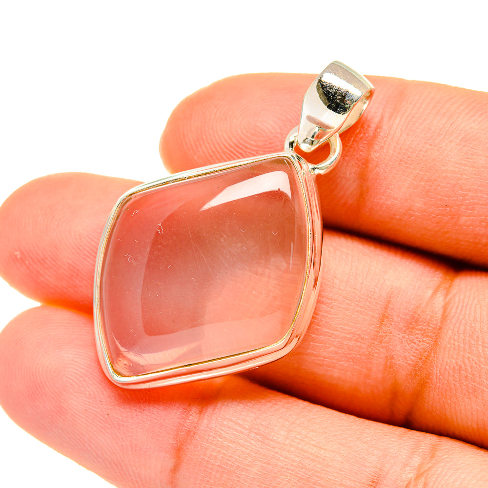 Rose Quartz Pendants handcrafted by Anasilvercos - PD5475
