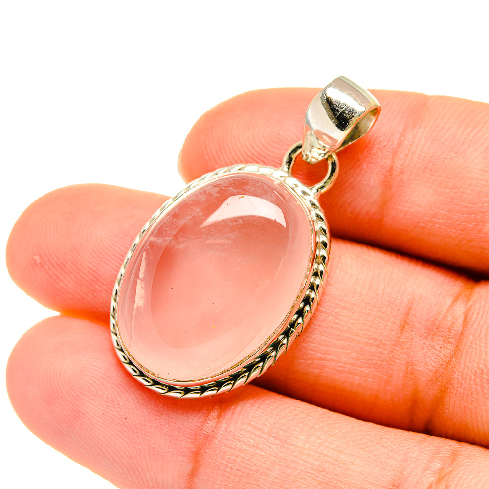 Rose Quartz Pendants handcrafted by Anasilvercos - PD5477