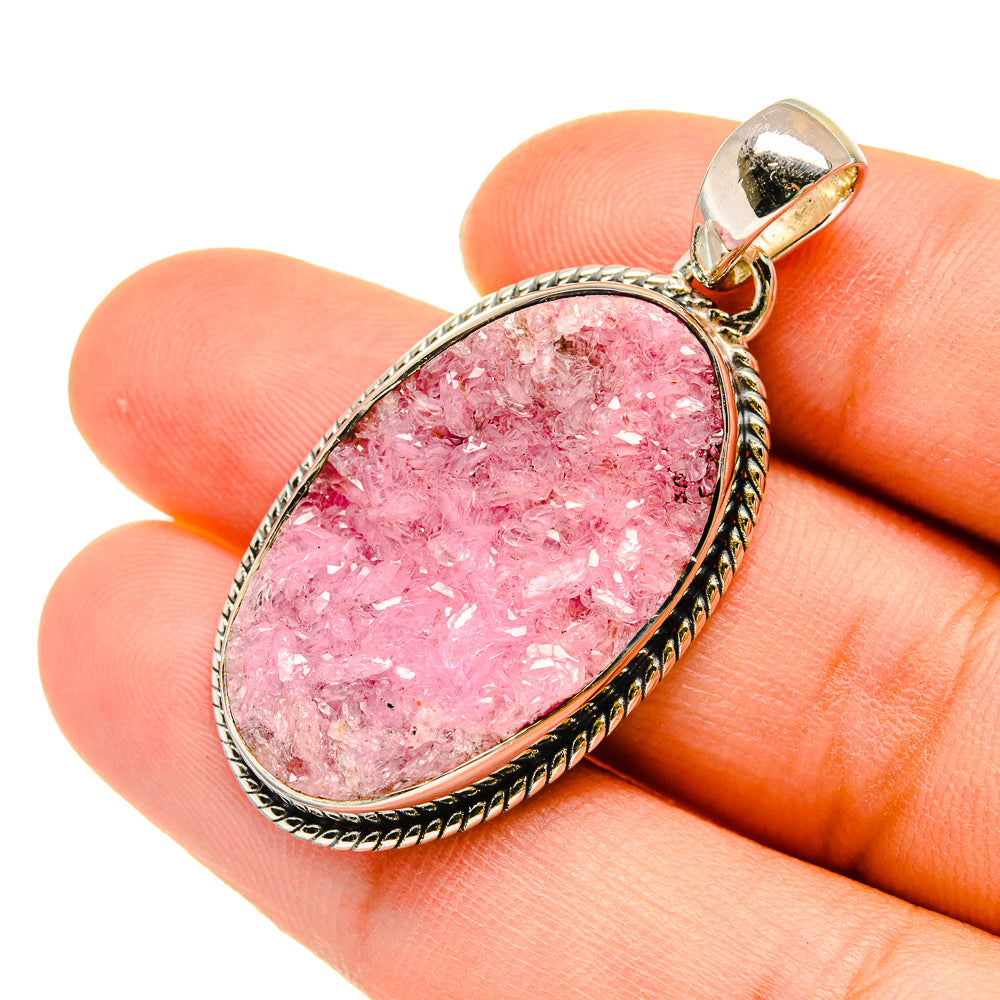 Cobalto Calcite Druzy Pendants handcrafted by Anasilvercos - PD5492