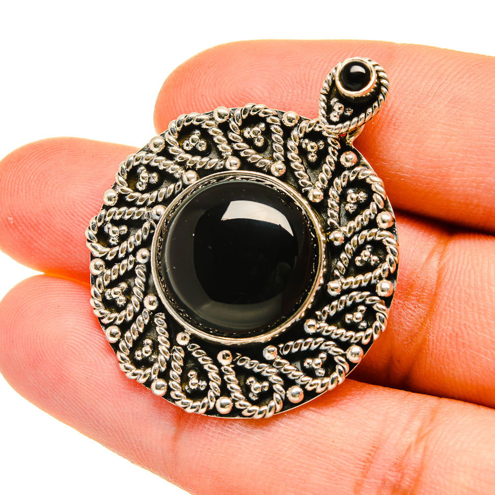 Black Onyx Pendants handcrafted by Anasilvercos - PD5494