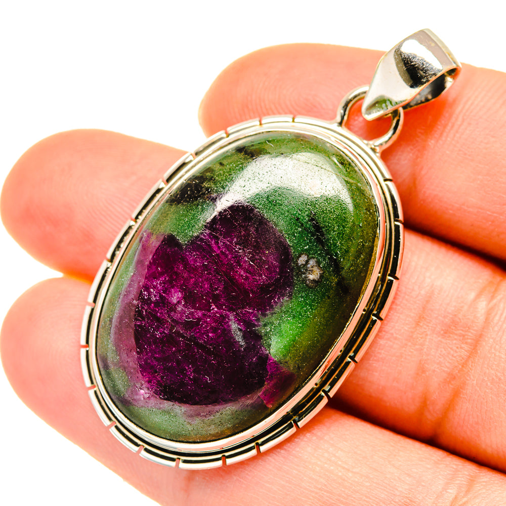 Ruby Zoisite Pendants handcrafted by Anasilvercos - PD5576