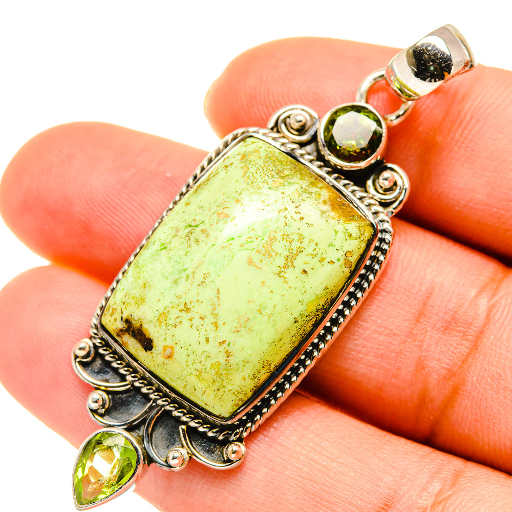 Lemon Chrysoprase Pendants handcrafted by Anasilvercos - PD5579