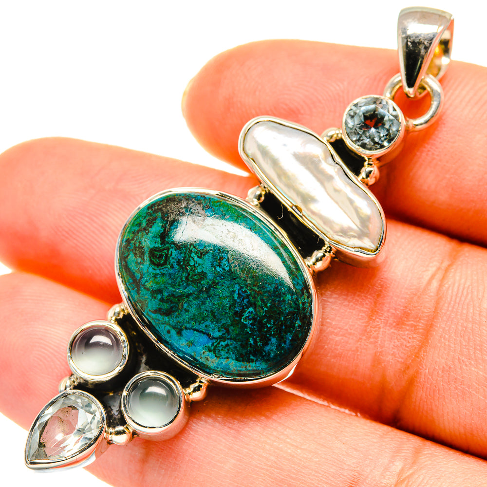 Chrysocolla Pendants handcrafted by Anasilvercos - PD5594