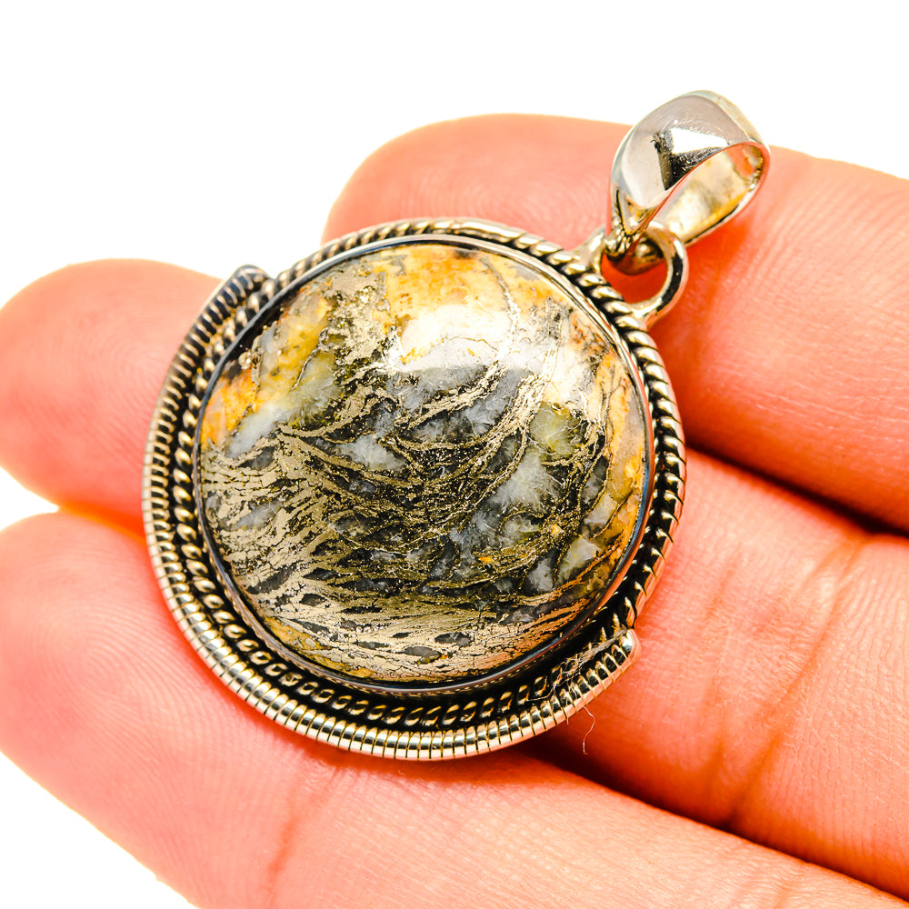 Pyrite Agate Pendants handcrafted by Anasilvercos - PD5601
