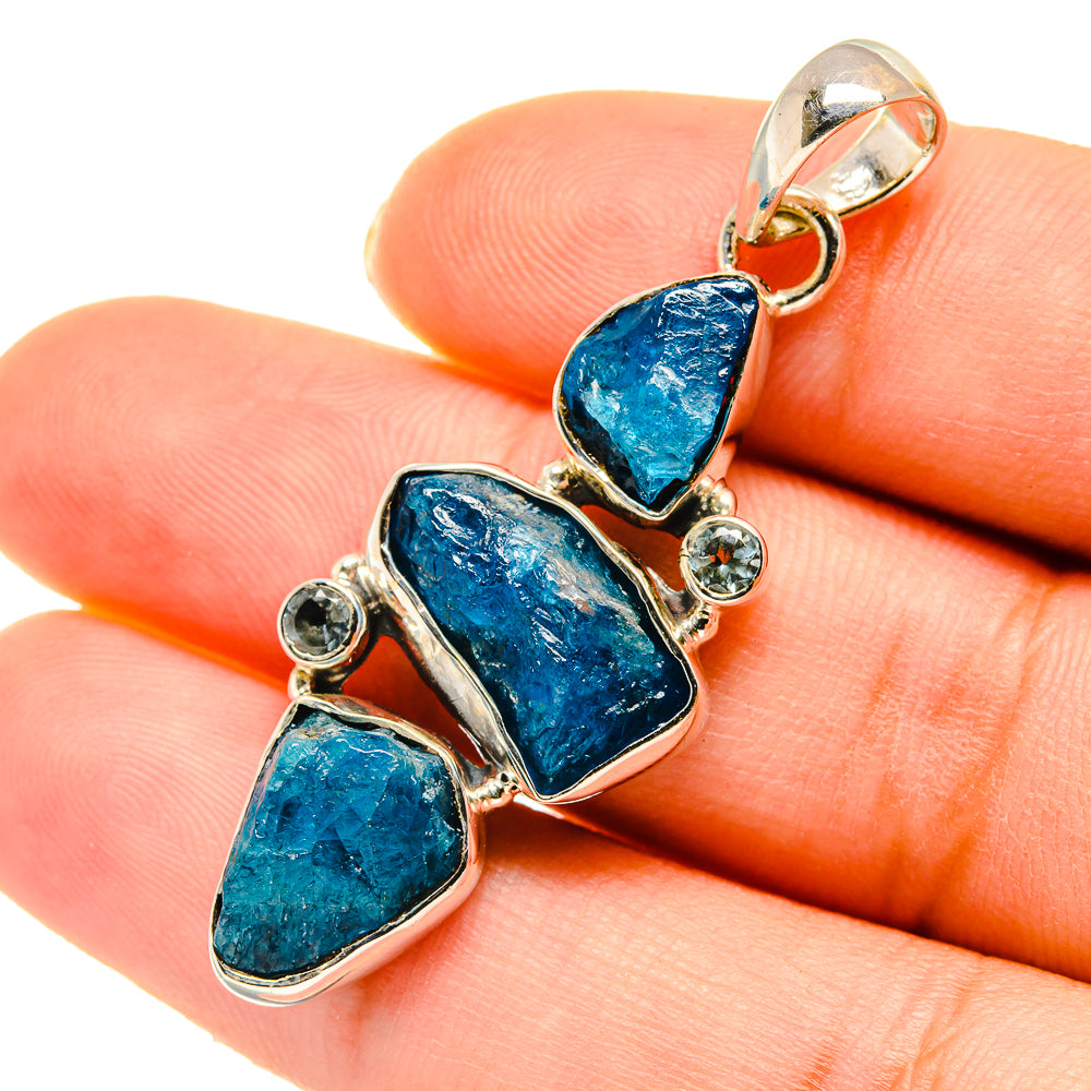 Blue Fluorite Pendants handcrafted by Anasilvercos - PD5615