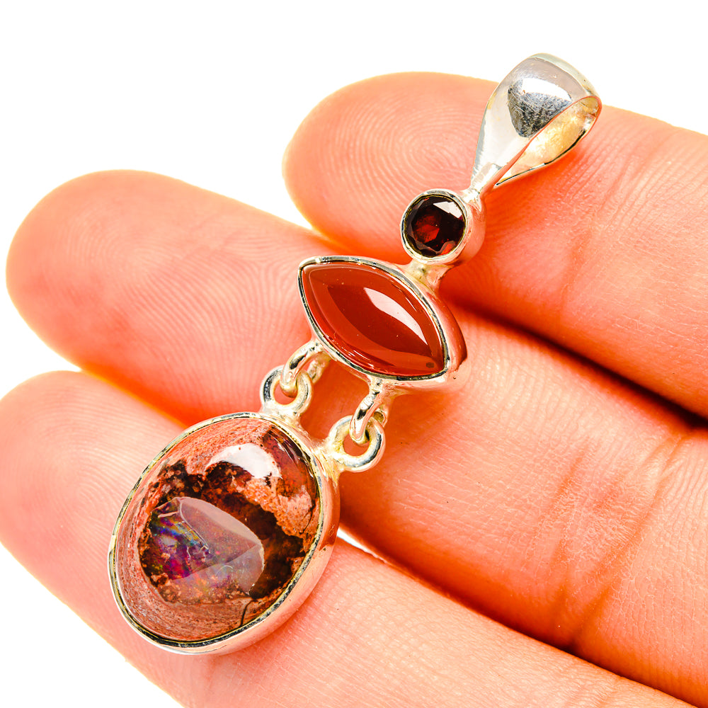 Mexican Fire Opal Pendants handcrafted by Anasilvercos - PD5620