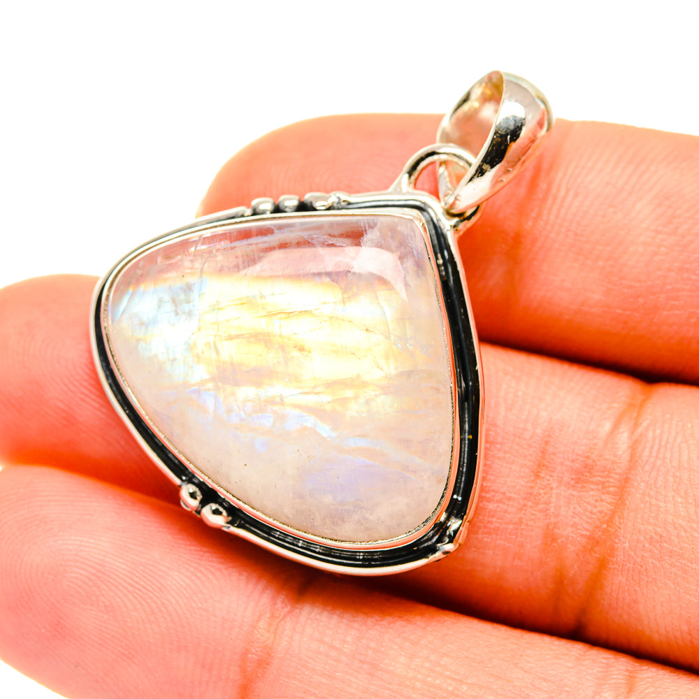 Rainbow Moonstone Pendants handcrafted by Anasilvercos - PD5654