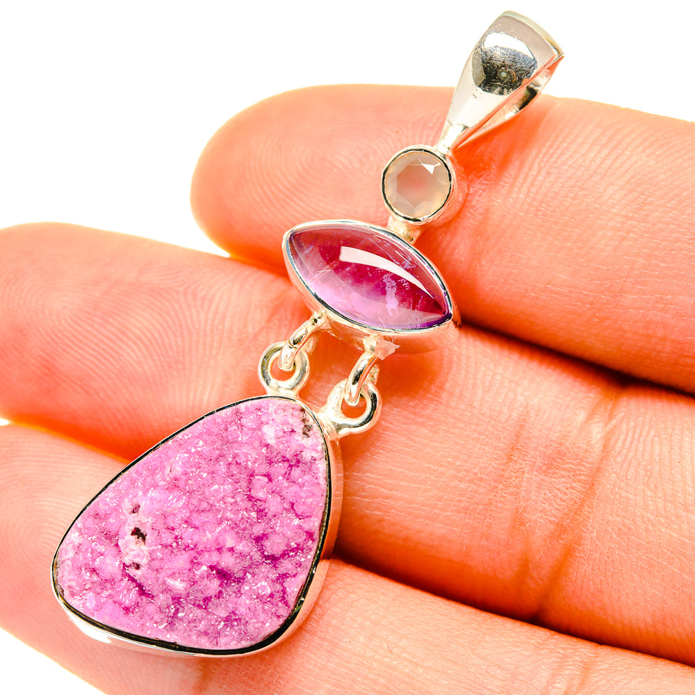 Cobalto Calcite Druzy Pendants handcrafted by Anasilvercos - PD5656