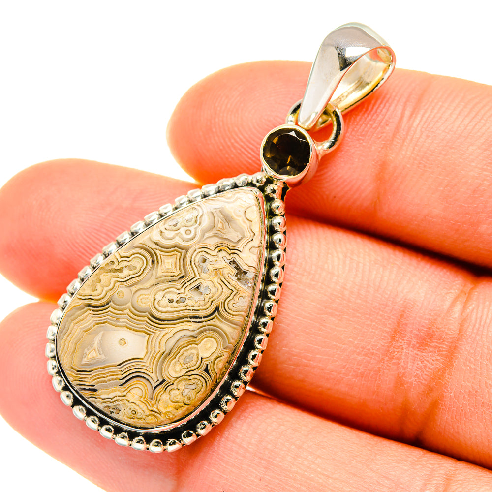 Laguna Lace Agate Pendants handcrafted by Anasilvercos - PD5669